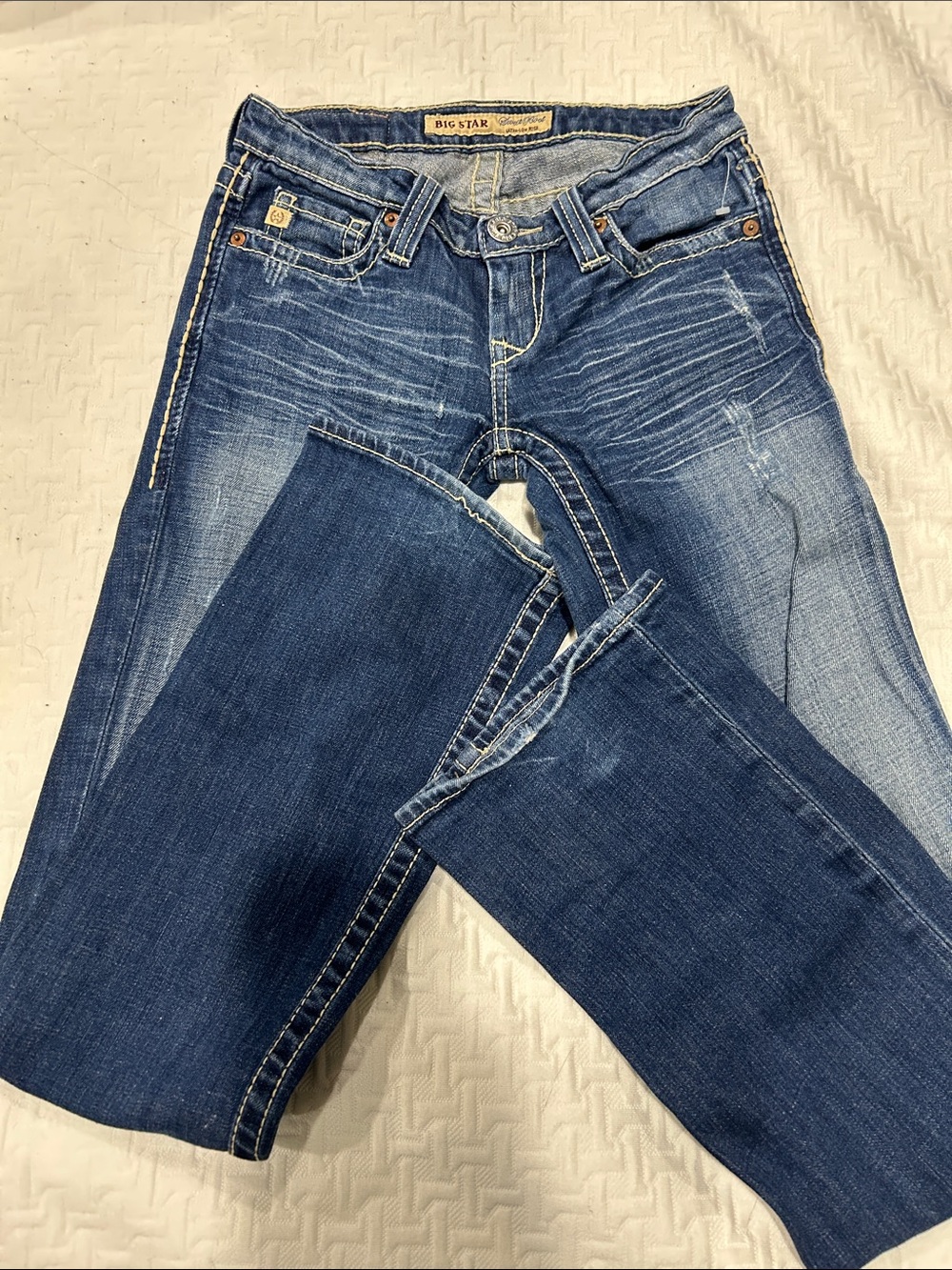 Big Star Women's Dark and Medium Blue Boot Cut Jeans